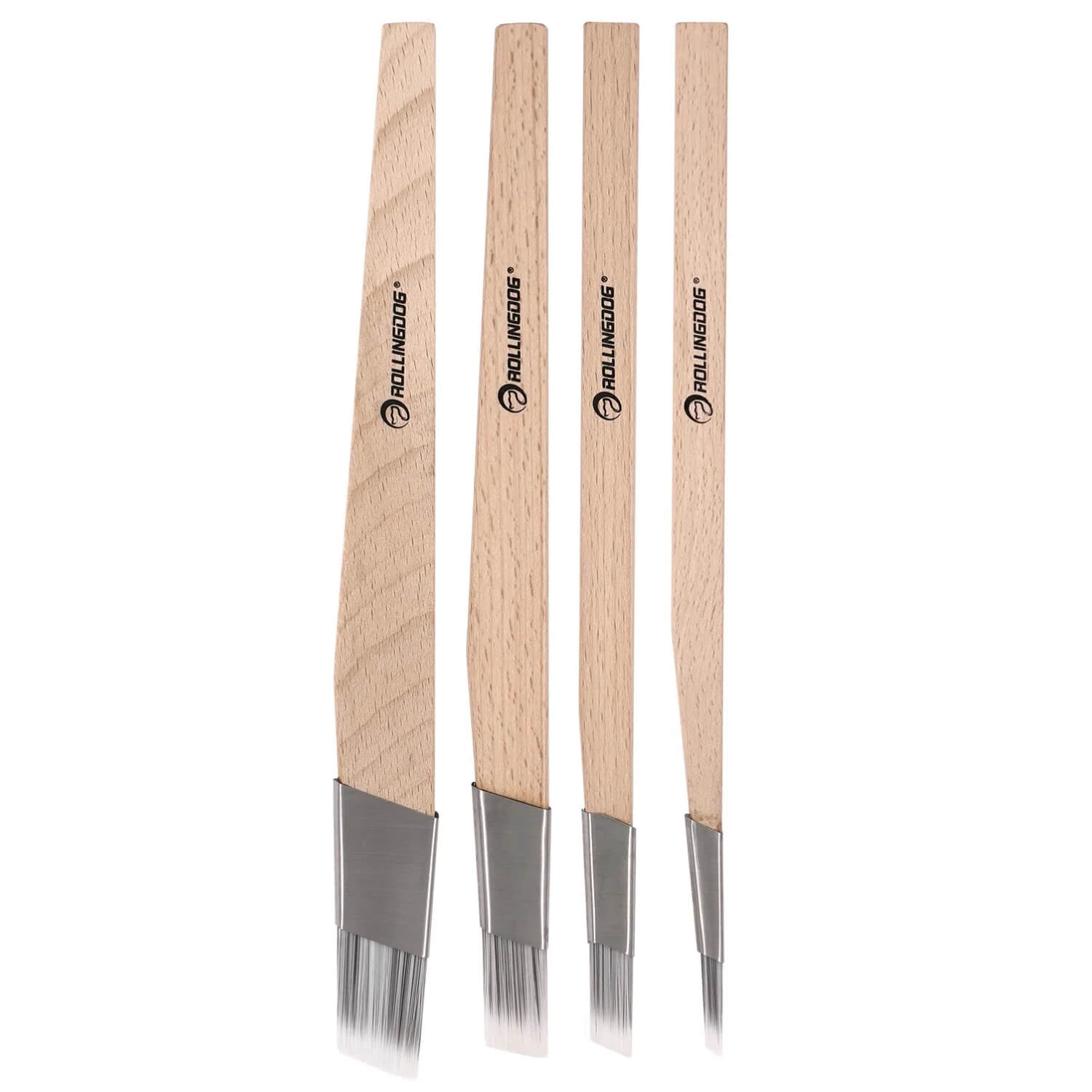 ROLLINGDOG 4-piece trim paint brush set for edge and cutting-in painting
