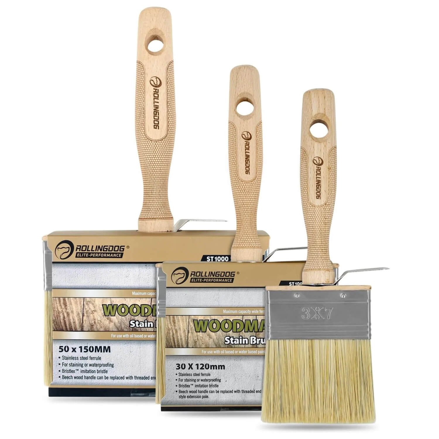 ROLLINGDOG limewash brush set for wall painting and outdoor surface staining