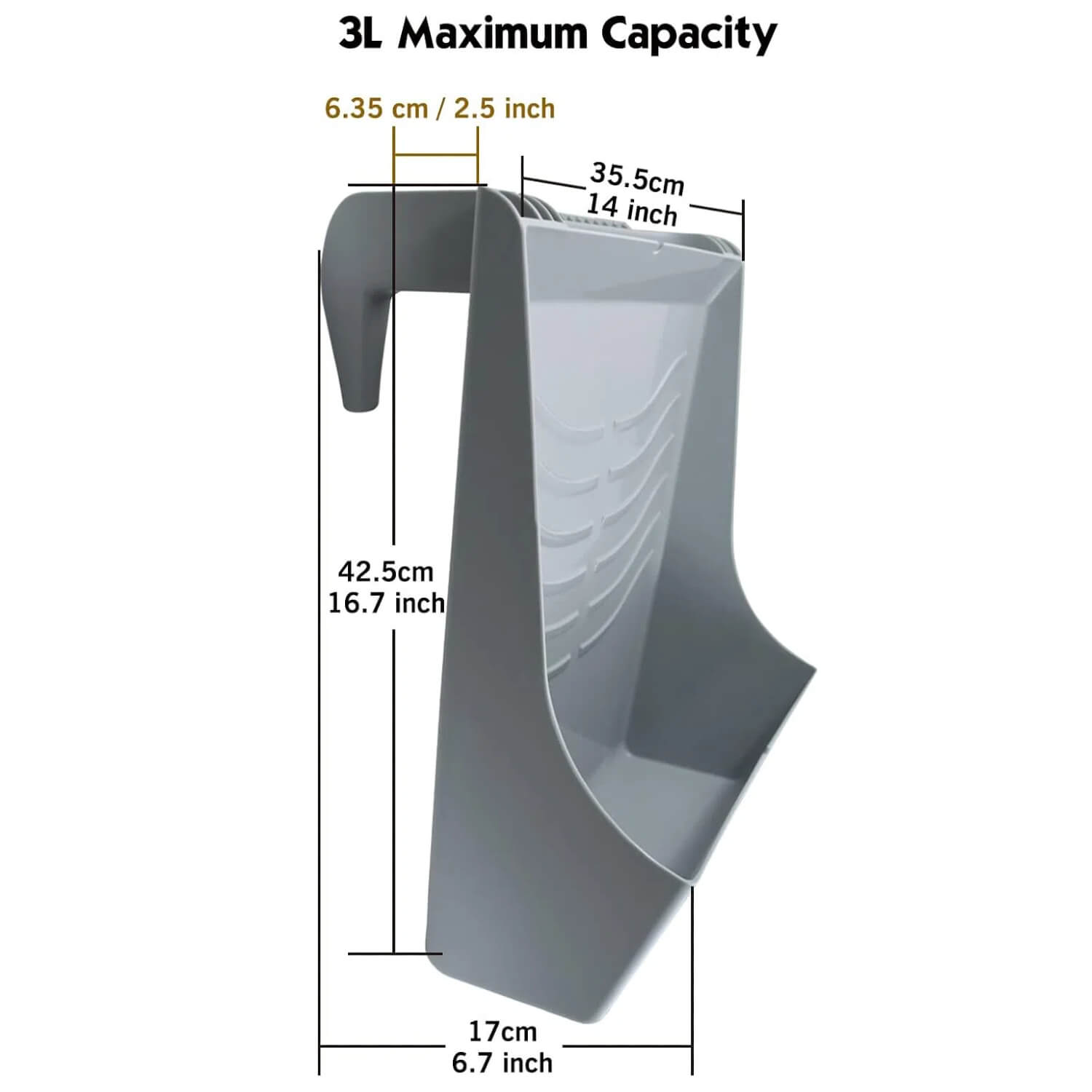 Dimensions of ROLLINGDOG Ladder Paint Tray