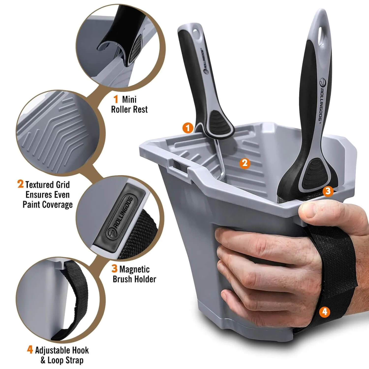 Detailed view of 1L portable paint pail