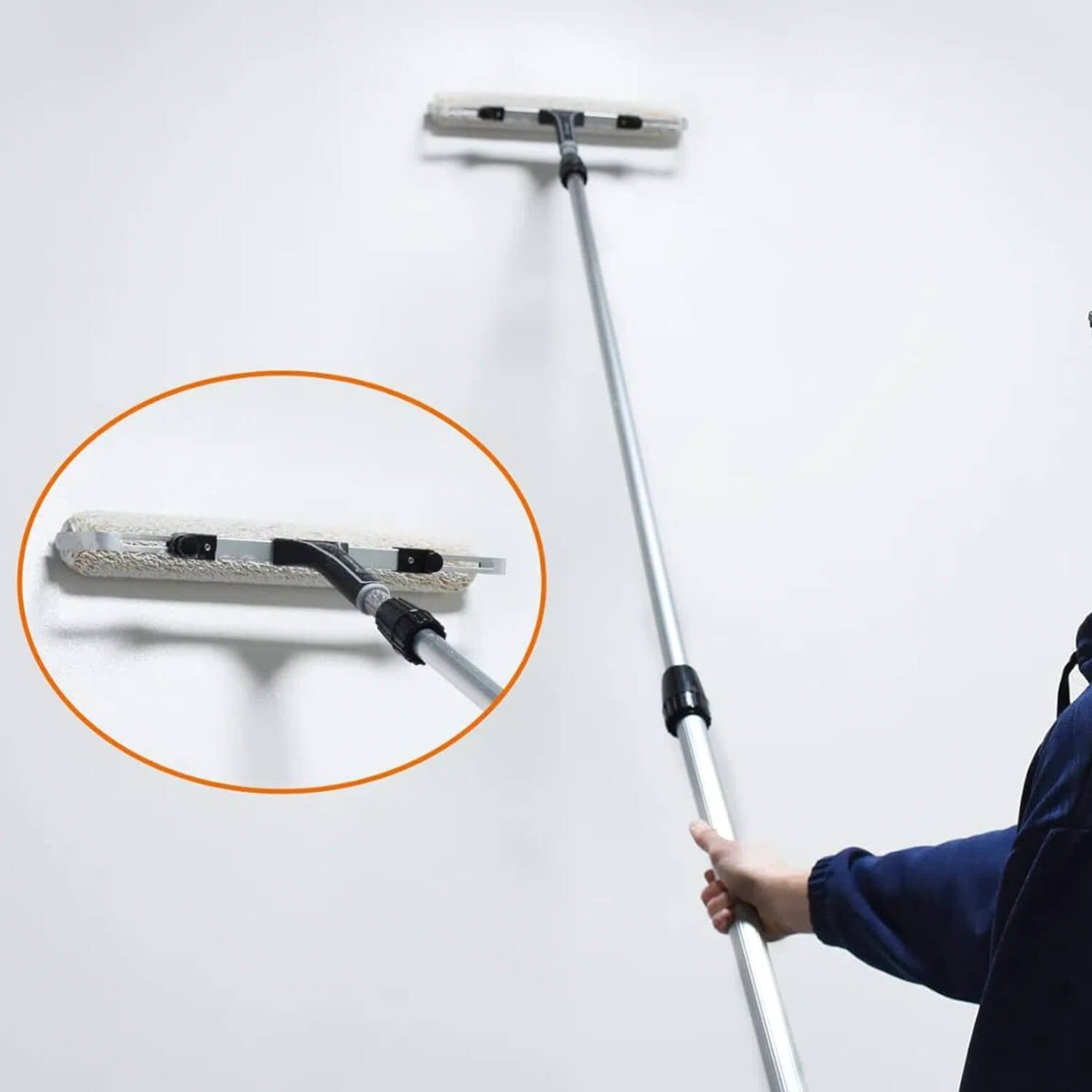 18 inch adjustable roller frame compatible with extension pole for painting high walls