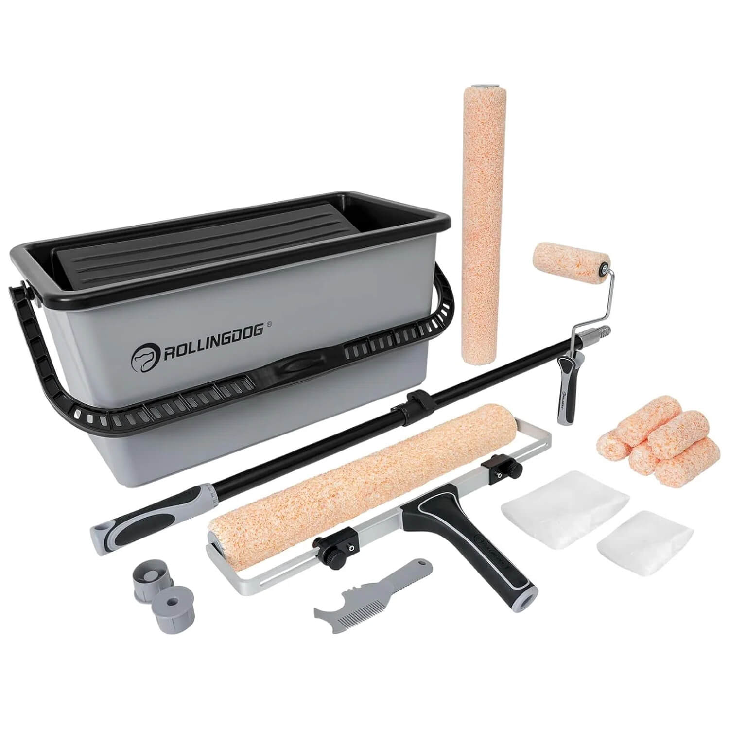 ROLLINGDOG 18 inch Paint Roller Kit 20pcs complete set for large wall and ceiling painting projects