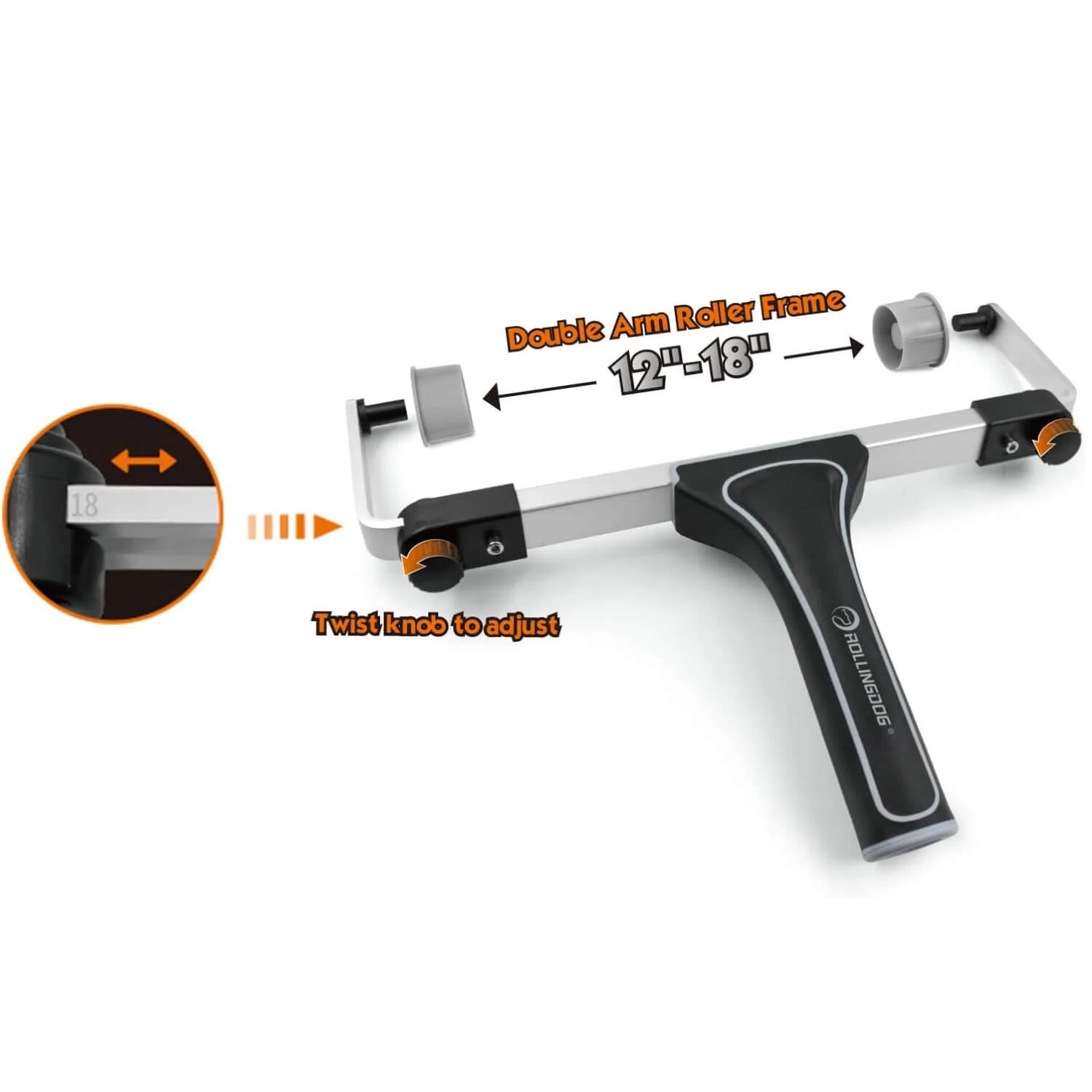Adjustable roller frame fits 18 inch roller cover for flexible and smooth wall painting