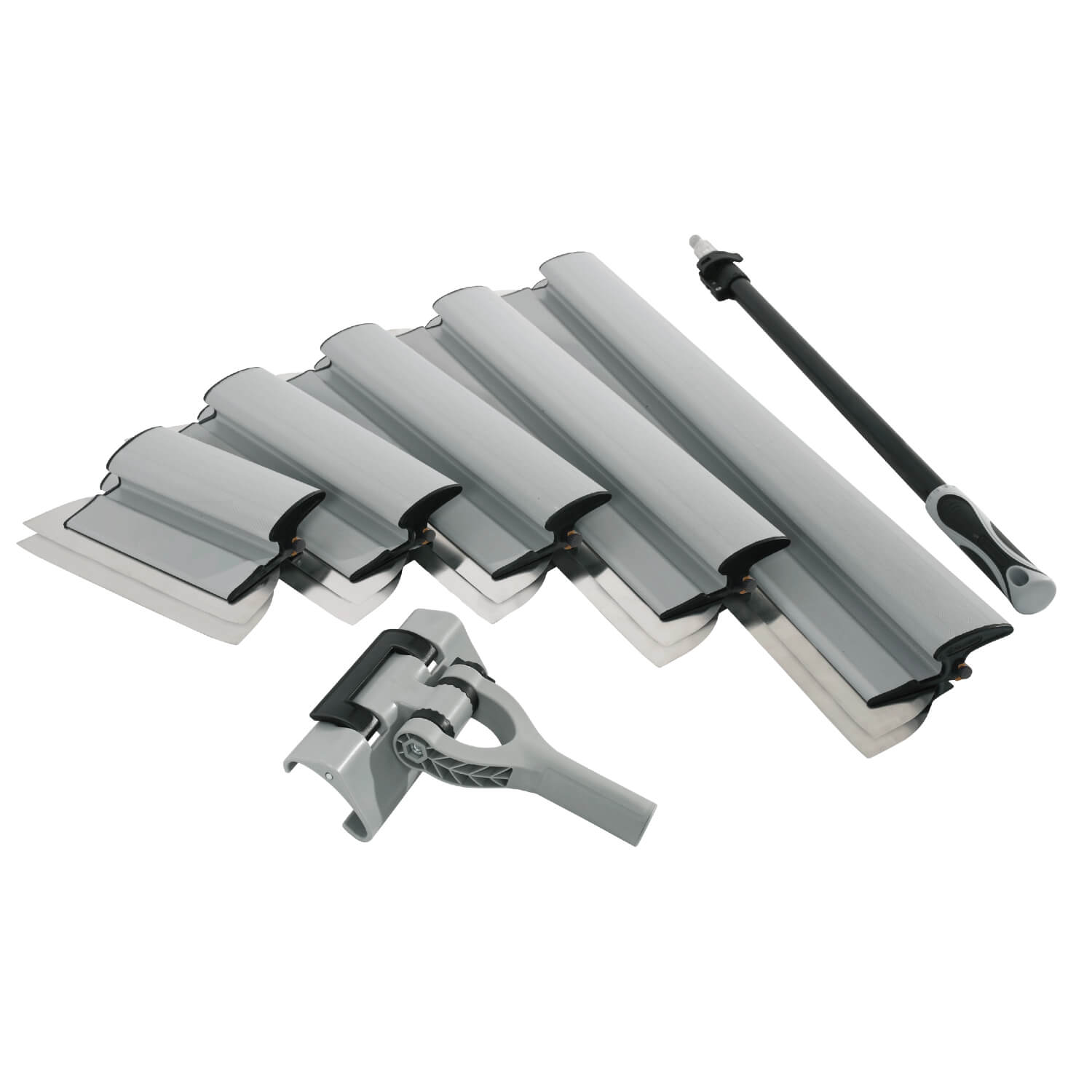 Skimming Blade Set – Stainless Steel Drywall Tool With Extension Handle For Smooth Wall Finishing